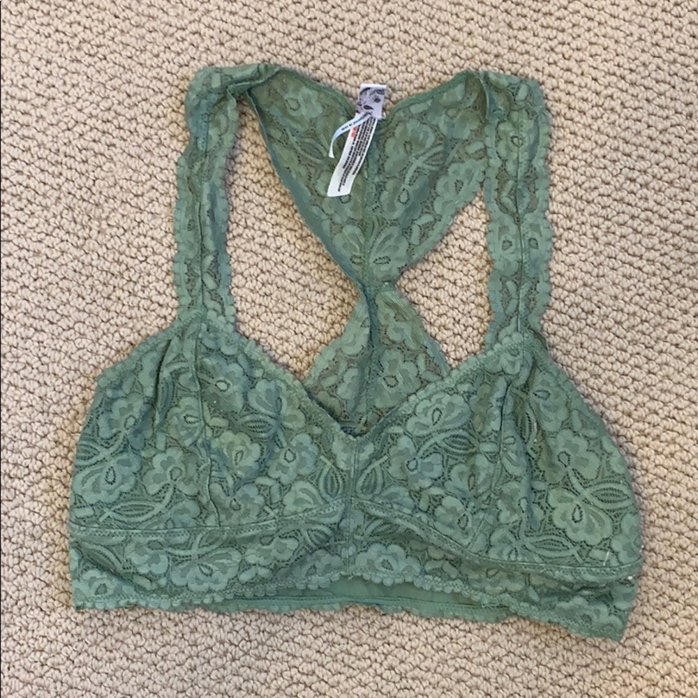 Free people | green lace bralette | medium